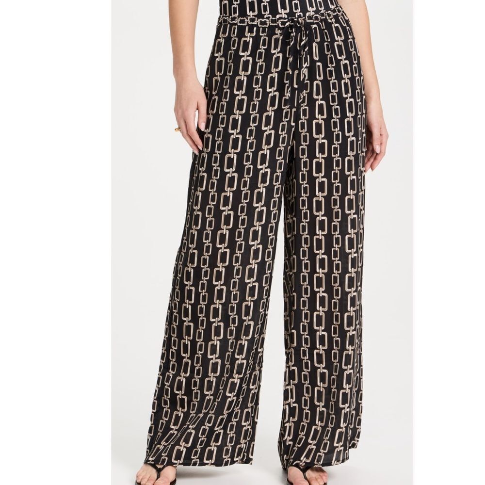L’AGENCE Geraldine Chain Print cover up pants